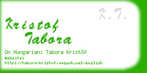 kristof tabora business card